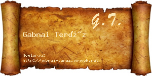 Gabnai Teréz névjegykártya